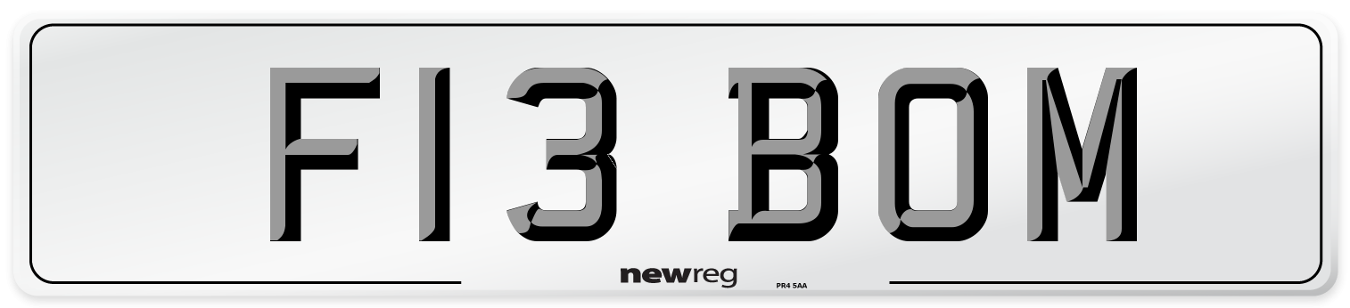 F13 BOM Number Plate from New Reg